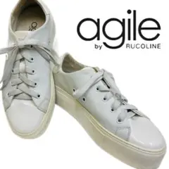 美品 agile by RUCOLINE ホワイトスニーカー 35