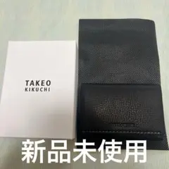 TAKEO KIKUCHI ブラックレザー 名刺入れ
