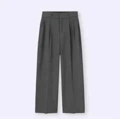 GU タックワイドパンツ　ダークグレー　丈標準