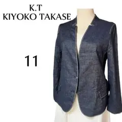 【K.T KIYOKO TAKASE】ノーカラー ジャケット インディゴブルー