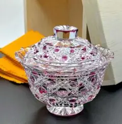 江戸切子　堀口硝子　花縁総籠目文　角八寸皿　須田秀石 作 江戸切子 堀口硝子 花縁総籠目文 角八寸皿 須田秀石作 - メルカリ