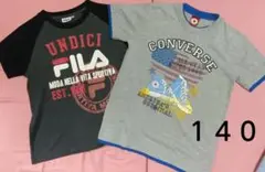 CONVERSE　FILA キッズ Tシャツ　　 2枚セット