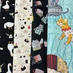 SALE！現品限りかわいいハギレ４枚セット②
