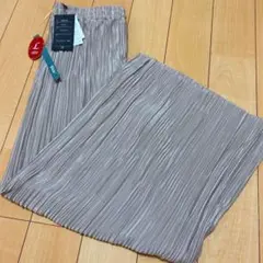 ランダムプリーツムジワイドパンツ　グレー　Lサイズ
