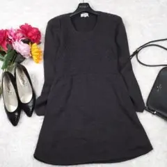 Y6079*自由区☆ウール☆ニット☆ワンピース☆グレー
