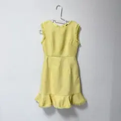 【美品】SaturdayClubフリル裾ノースリーブミニ ワンピース