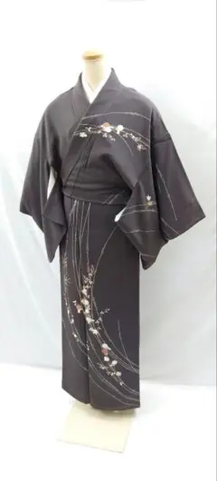 FN9744j 着物 正絹 訪問着 一つ紋 164〜174cm