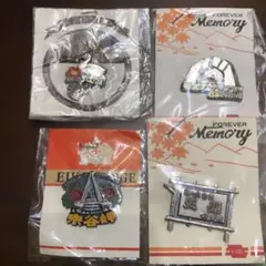 レトロ北海道観光地モチーフ バッジ４個セット　30年以上前
