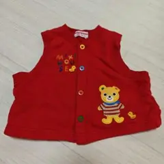 ミキハウス ベスト 赤 80