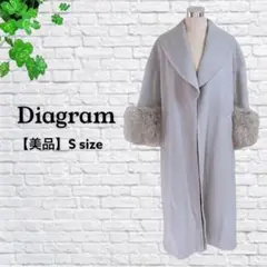Diagram ダイアグラム グレースコンチネンタル ファーカフス ロングコート