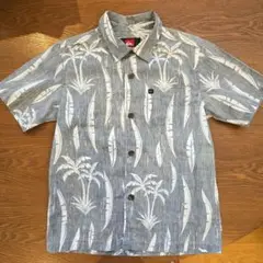 QUIKSILVER パームツリー柄 半袖シャツ Lサイズ