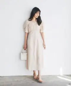 nostalgia 大野真理子さんコラボ　ランタンスリーブワンピース