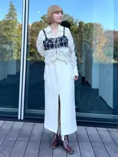 新品　Ray BEAMS チェック　ビスチェ