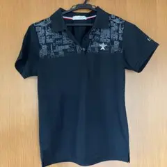 【美品！】ELLE SPORT ゴルフウェア ポロシャツ パリ柄デザイン 袖ロゴ