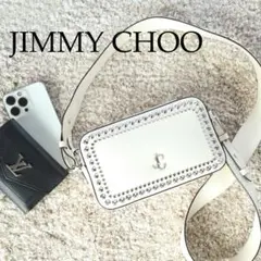 ジミーチュウ ミニショルダーバッグ 白 シルバースタッズ JCロゴ