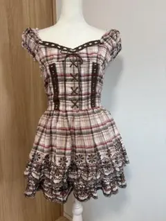 ク2 美品　LIZ LISA ワンピース　旧型 M チェック　平成ギャル