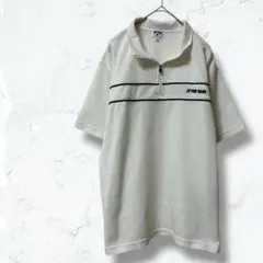 2573＊プロケッズ＊ポロシャツ 白 M ジップアップ メンズ 半袖 ゴルフ