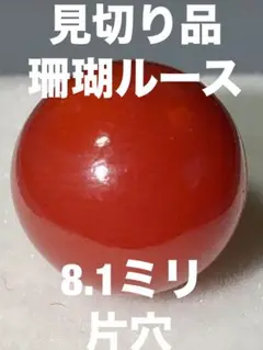 「見切り品」珊瑚片穴ルース　８.1ミリ　 KS100-65