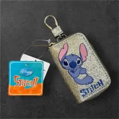 Disney☆スティッチキーケース☆グリッターデザイン☆ラメ加工☆ディズニー