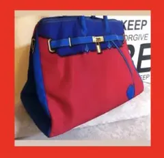新品　カジュアル トートバッグ 赤と青