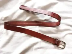 H&M スウェーデン製ブラウンレザーベルトXS（６３～８２ｃｍ）