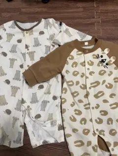 長袖ロンパース　前開き　70〜80サイズ
