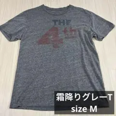 THE 4th プリントTシャツ 霜降りグレー　古着