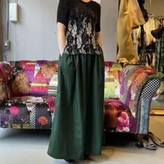 @ アングローバルショップ ボトム パンツ 緑 グリーン ガウチョ カジュアル