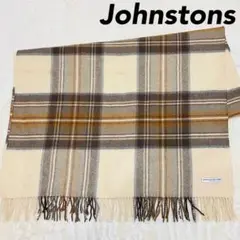 Johnsons ジョンストンズ 大判 マフラー チェック カシミヤ ストール