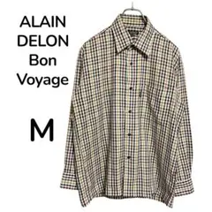 ALAIN DELON チェック柄シャツ Mサイズ　大きめ