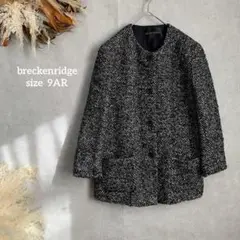 1326 breckenridge ノーカラー ジャケット ツイード