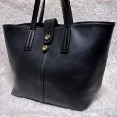 ✩美品✩トフアンドロードストーン トートバッグ 黒 ストーン ルーフボタン A4