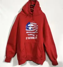 A BATHING APE アベシンクエイプ 星条旗 ロゴ パーカー
