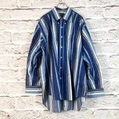 r95 GRINNER青系ストライプ 長袖シャツ