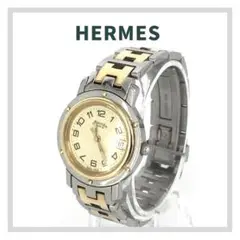 【稼働】HERMES エルメス クリッパー CL4.210 腕時計 ゴールド
