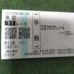 クロワデュノール　日本ダービー　現地的中馬券 オマケ付き　値下げ