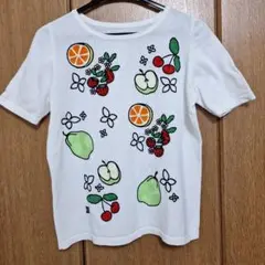 49AV.Junko Shimadaフルーツ柄刺繍　半袖綿ニットトップス