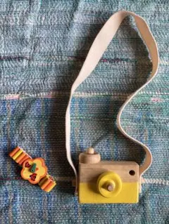 木製キッズアクセサリー 2点セット カメラ 時計 おもちゃ