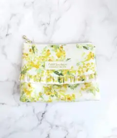 ハンドメイド✩.*˚ ポケットティッシュ ポーチ【ミモザ】フリル サニタリー