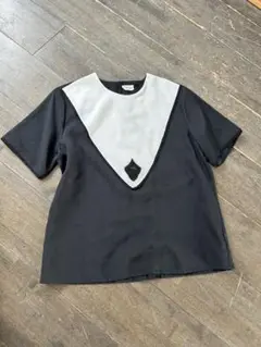 東京ブラウス　モノトーン　シャツ　　ビンテージ　古着