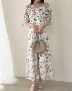 snidel バリエプリントワンピース アイボリー 1