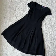 美品✨エムズグレイシー　ワンピース　半袖　フレア　Aライン　フレンチスリーブ　黒