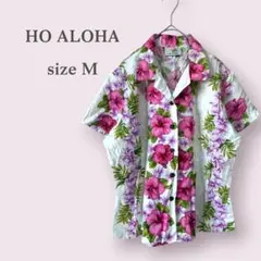 【HO ALOHA】アロハシャツ　レディース　ハイビスカス　HAWAII　ハワイ