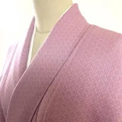 2m1740 着物 正絹 袷 作家物 秀章 色無地 一つ紋 紫 無地 家紋 和装