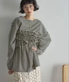 THE YONIKO フリルビスチェセットルーズフィットロンTボーダー