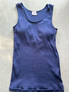【美品】栗原はるみ　タンクトップ　カップ付き　インナー　ネイビー　M
