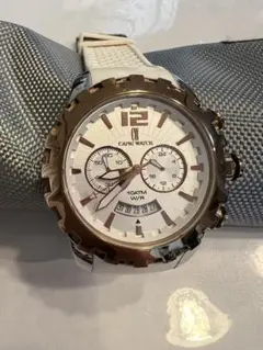 Capri Watch 316L クロノグラフ腕時計 ホワイト/ゴールド