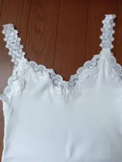 新品未使用 JEANASIS ホワイトキャミソール レース装飾 フリーサイズ
