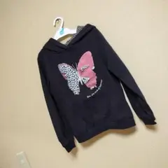 ☺︎H＆M 黒 蝶 プリント パーカー☺︎