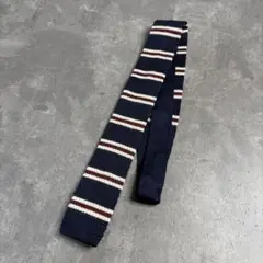 vintage border design navy knit necktie